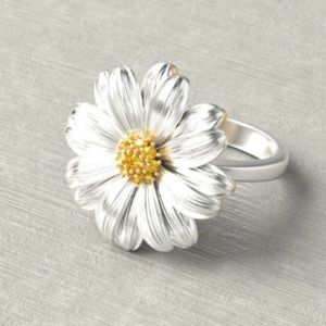 🔴 Silver Daisy Ring